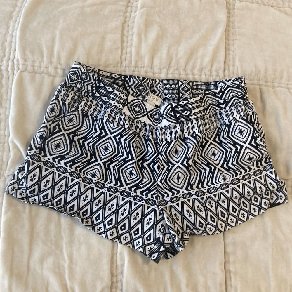 J. Crew Black and White Printed Shorts